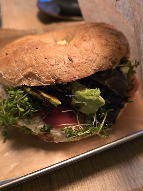 Avo bagel (very nice, lots of balsamico) at Ginko - Greenhouse in Graz