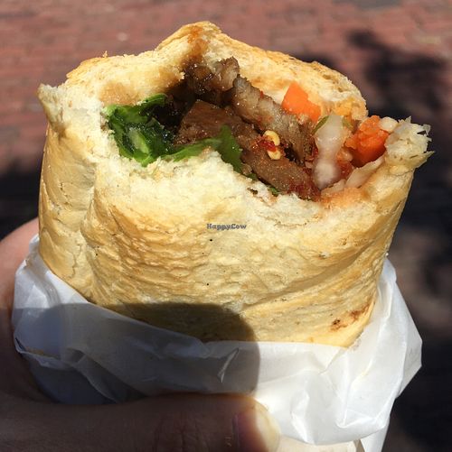 Fake meat BBQ sub at Cuong's Vegan Sandwiches in Boston