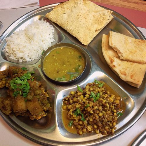 Thali plate. at Swad Vegetarian Indian in Greenville