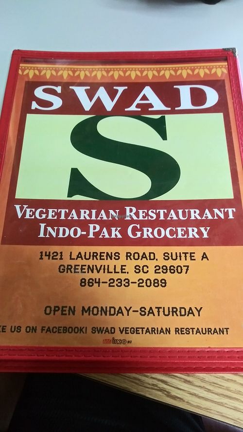 Swad Vegetarian Indian Greenville South Carolina Restaurant HappyCow