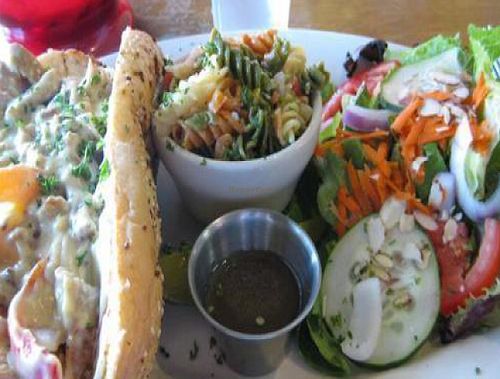 Sluggo's Philly with Pasta Salad and Green Salad at Sluggo's in Pensacola