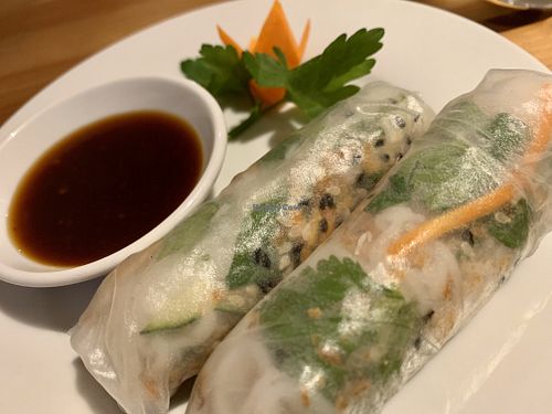 summer rolls at Loving Hut in Hamburg