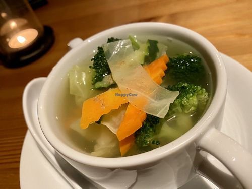 vegetable soup at Loving Hut in Hamburg
