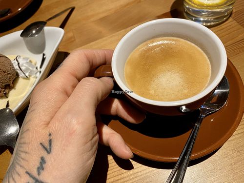 coffee at Loving Hut in Hamburg