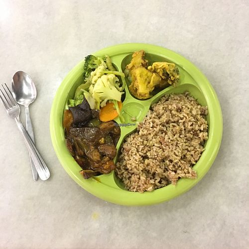 brown rice and veggies (from the mixed rice selection) at Veggie Time in Kota Kinabalu