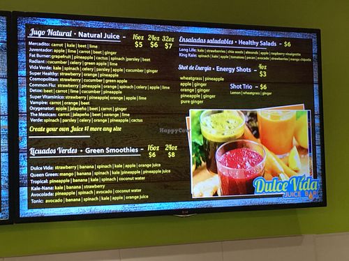 Menu at Dulce Vida in Hanover Park