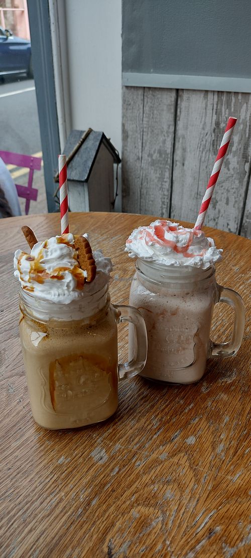 Biscoff and strawberry milkshake 🥤 at Seaside Kitchen in Margate