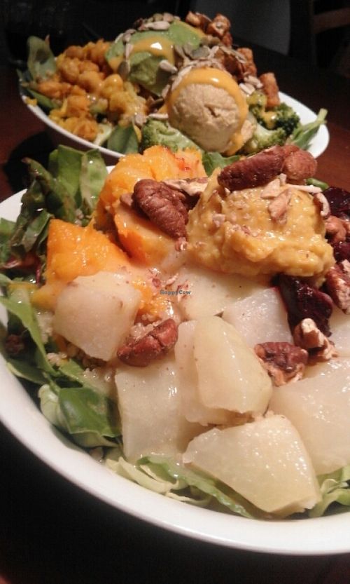 vegan rainbow salad and protein salad at SLA - Voorstraat in Utrecht