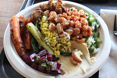 Platter at Moshe's Golden Falafel - McCullough Ave in San Antonio