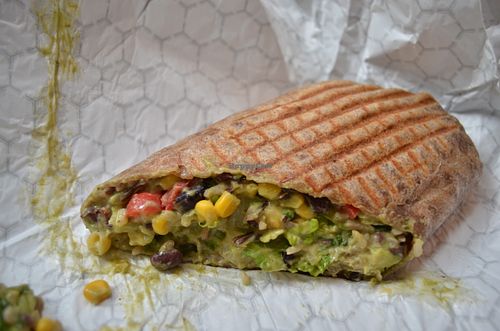 Southwestern wrap (black beans, corn, avocado, tomatoes) - average but huge at Fruitive - Palmer Alley in Washington