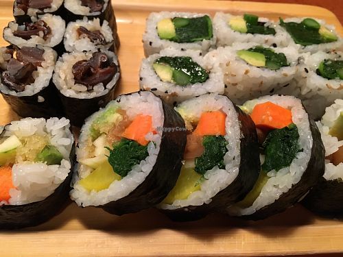 So many vegan sushi choices! at Sushi Jin in Silver Spring