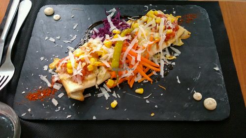 Fajita main course  at LaQuinoa in Zaragoza