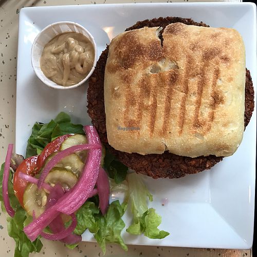 lunch falafel burger at The Little Mermaid Cafe in Homer