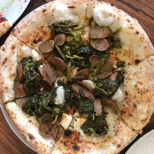 vegan wild broccoli and sausage pizza (not off menu) at Shop 225 Pizzeria in Pascoe Vale South