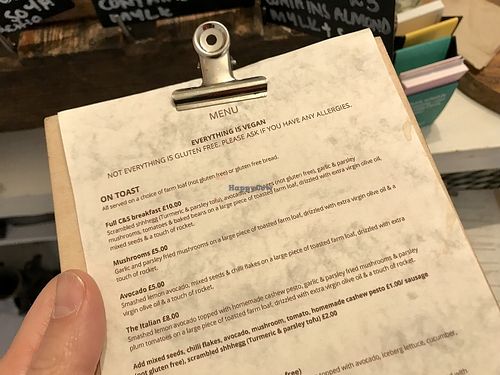 menu at Cupcakes and Shhht in East London