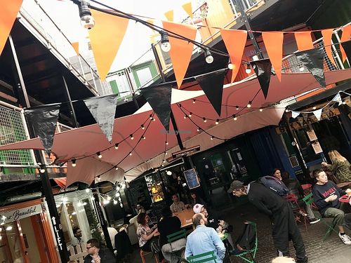 outside / inside yard at Cupcakes and Shhht in East London