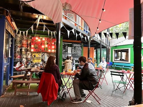 yard at Cupcakes and Shhht in East London