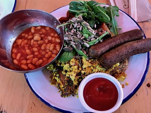 cooked english breakfast at Cupcakes and Shhht in East London