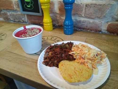 Todays dish and soup 2017-02-08 at Smaki Roslinne in Krakow