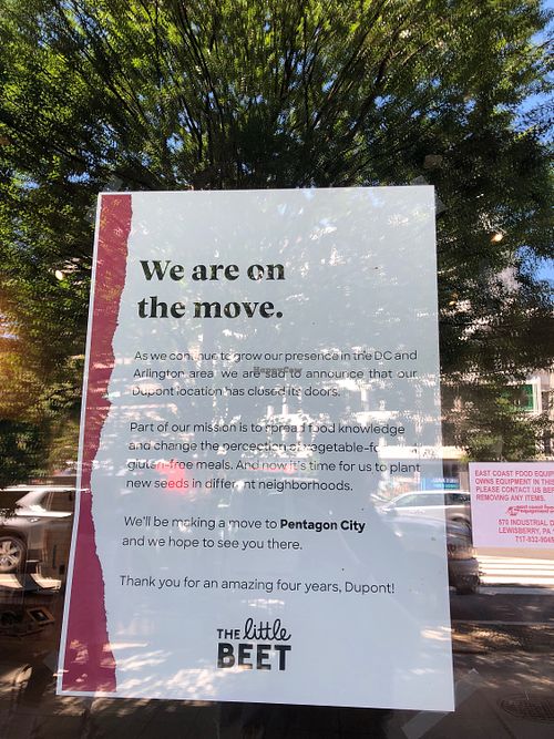 Location closed at Little Beet - 18th St in Washington
