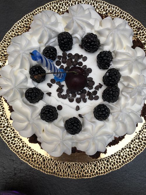 Birthday Sachertorte with vegetable cream  at L'Orto Gia Salsamentario in Turin