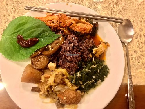 A plate of mixed foods from the buffet!  at Jeoksubang - 적수방 in Seoul
