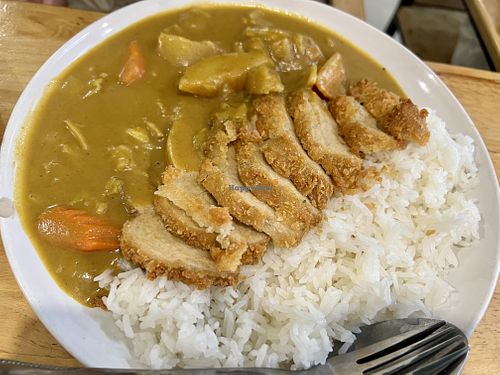 “Chicken” Katsu curry #Veganuary at Veggie Chef in Bangkok