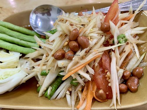  Thai papaya salad ส้มตำไทย at Veggie Chef in Bangkok