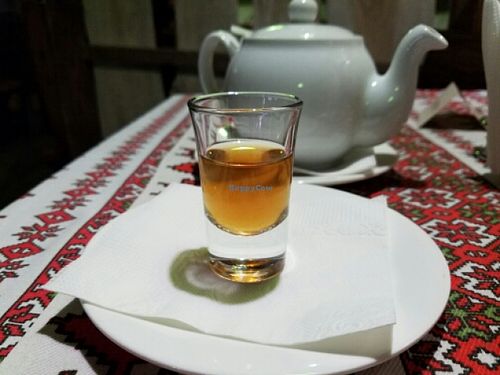 vodka shot at Kumanek in Tiraspol