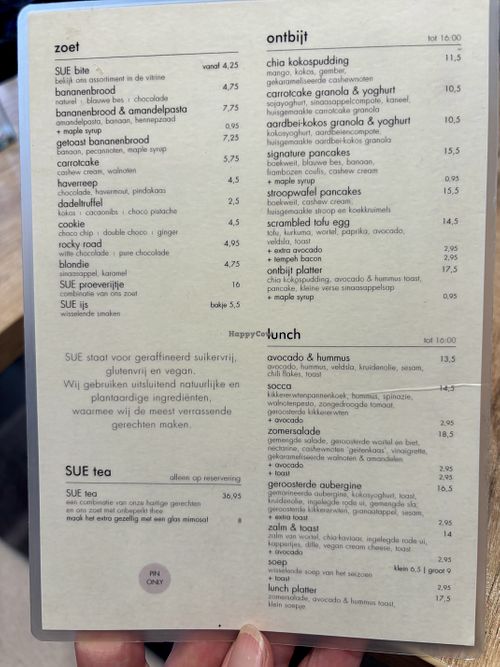 Menu 8th July 2025  at SUE in Rotterdam