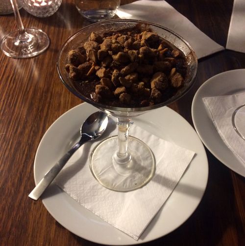 frangelico mousse at Osteria Italiana in Clifton Hill