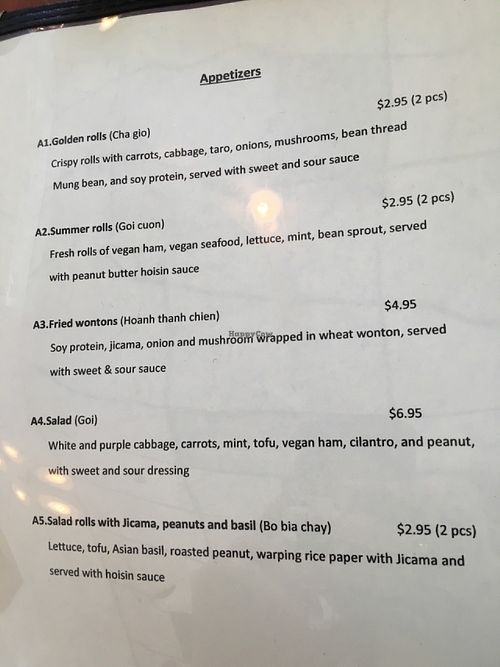 Appetizers at Nha Hang Chay Vegetarian Restaurant in Falls Church