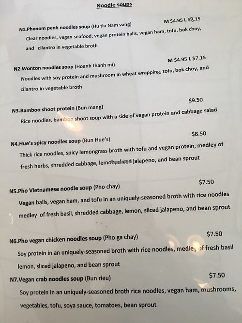 Noodle dishes at Nha Hang Chay Vegetarian Restaurant in Falls Church