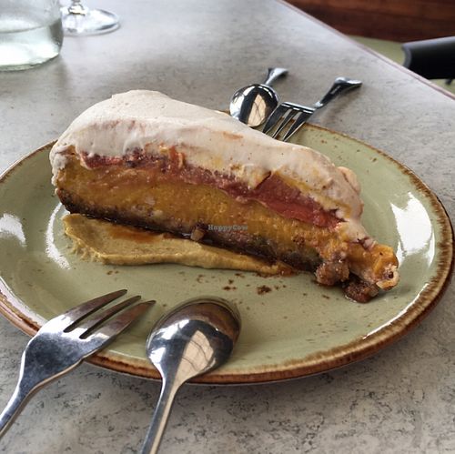 Quince cheesecake (vegan) at Thomas's Bach in Waiheke Island