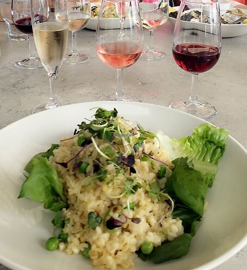 Warm with barley, lettuce, peas, Lima beans (vegan)   at Thomas's Bach in Waiheke Island