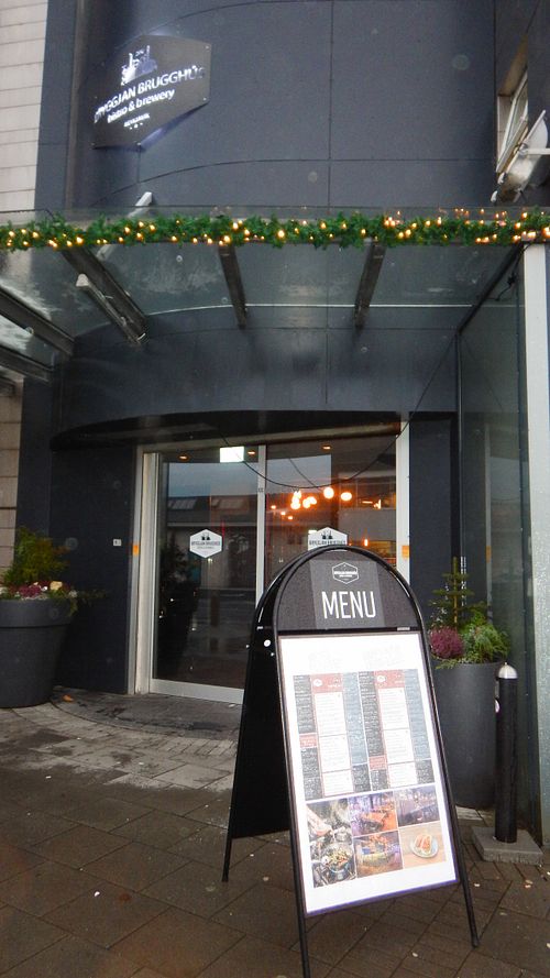 outside at Bryggjan Brugghus in Reykjavik