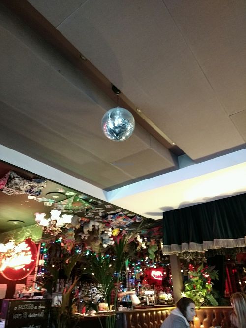 disco ball at Lucky Pig - Paradise Palms in Edinburgh