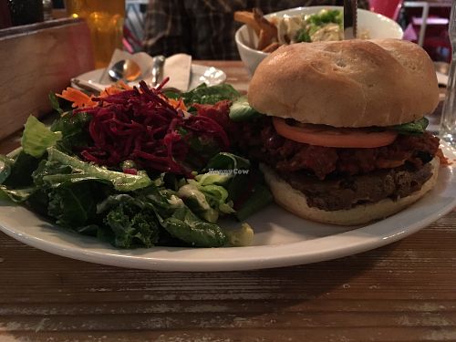 Mountain burger with chili at MeeT in Gastown in Vancouver