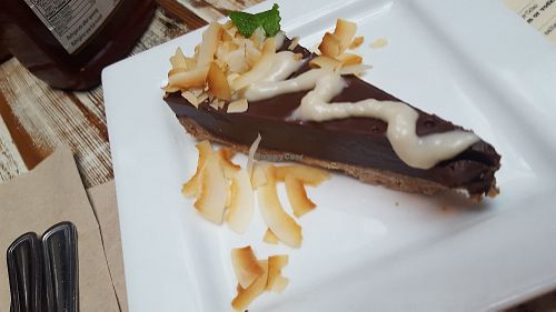 Chocolate coconut ganache tart at MeeT in Gastown in Vancouver