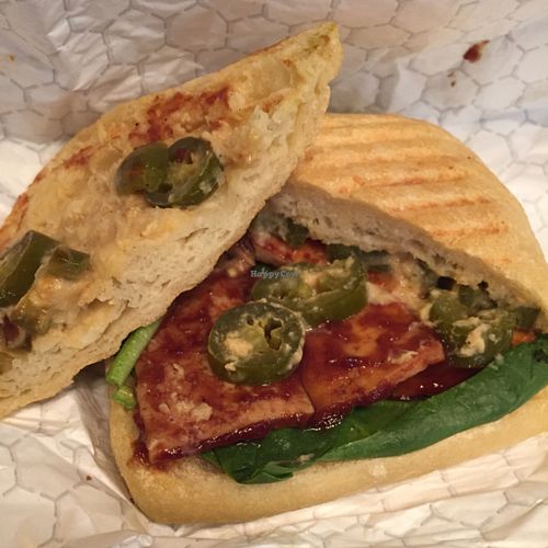 vegan BBQ Tofu sandwich at Bottle and Basket in Cincinnati