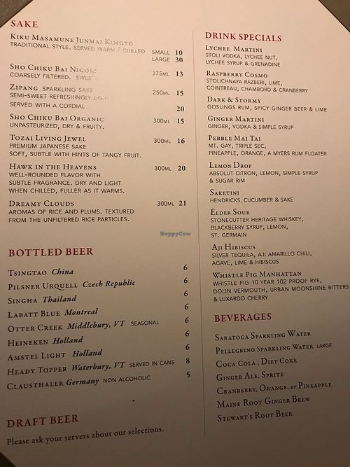 Drinks at Single Pebble in Burlington