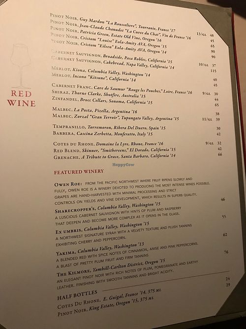 Red wine at Single Pebble in Burlington