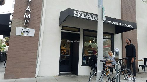 Outside at Stamp Proper Foods in Los Angeles