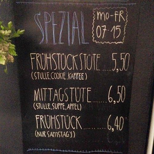 menu at Stullenbuero in Dresden