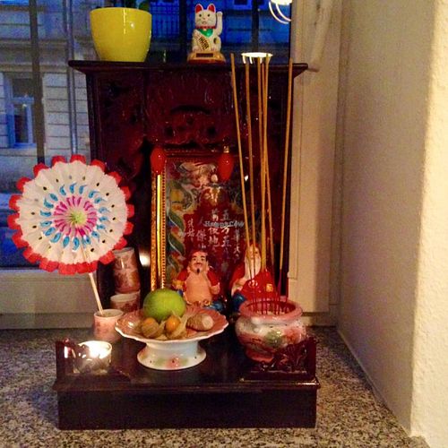 a little altar for good luck at Stullenbuero in Dresden