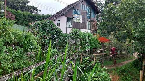 End of bridge, almost getting into the kitchen at Restaurante da Kashi  in Bocaina De Minas