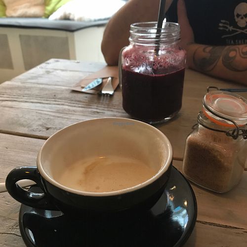 soya coffee at Hoezo in Leiden