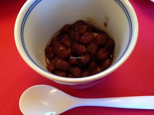 red sweet beans with sticky rice balls (as a dessert) at SinSinTei in Nagoya