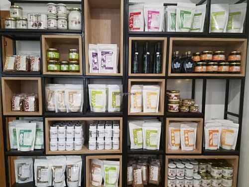 Vegetarian products at BIOrganic Raw Cafe in Chisinau