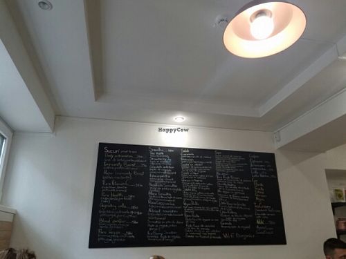 menu at BIOrganic Raw Cafe in Chisinau